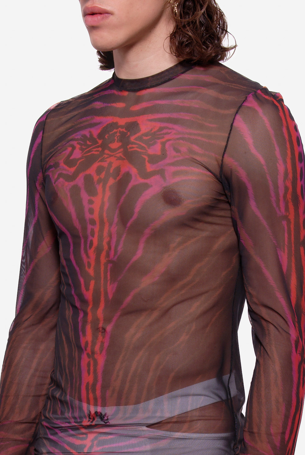 Mesh Long Sleeves Angelic Zebra T-Shirt - Image 2