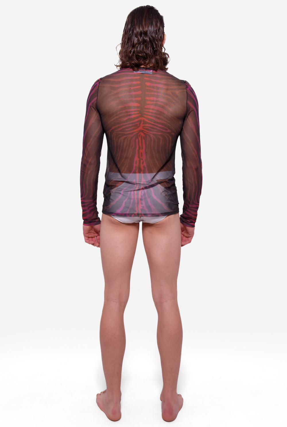 Mesh Long Sleeves Angelic Zebra T-Shirt - Image 3