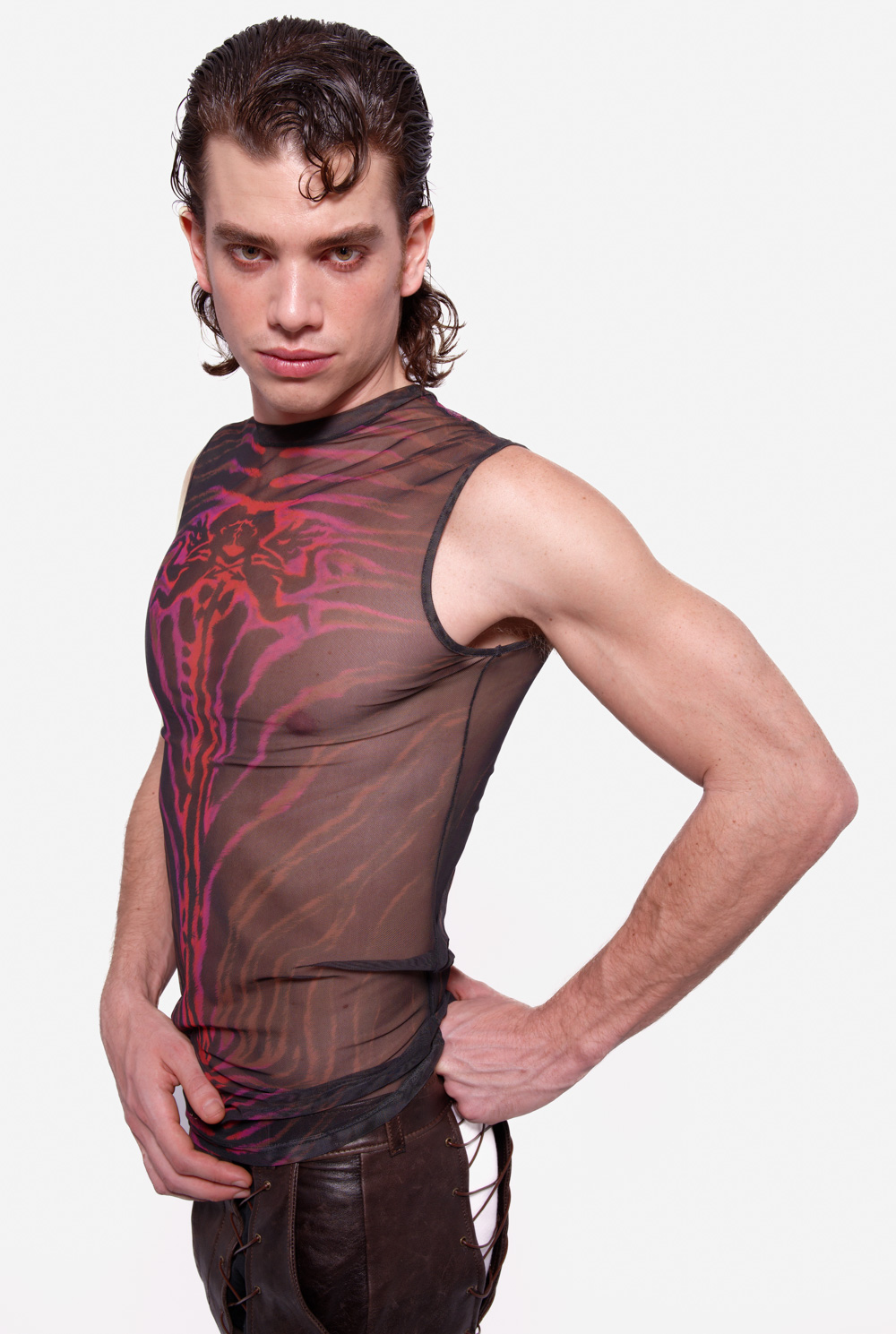 Mesh Sleeveless Angelic Zebra T-Shirt - Image 3